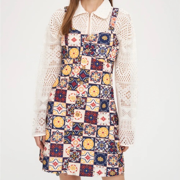 Cider Dresses Cider Retro 6s Patchwork Medallion Print Mod Mini